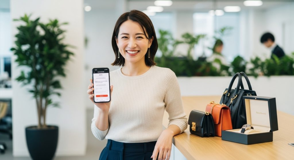 ブランド品と向き合う査定士のイメージ