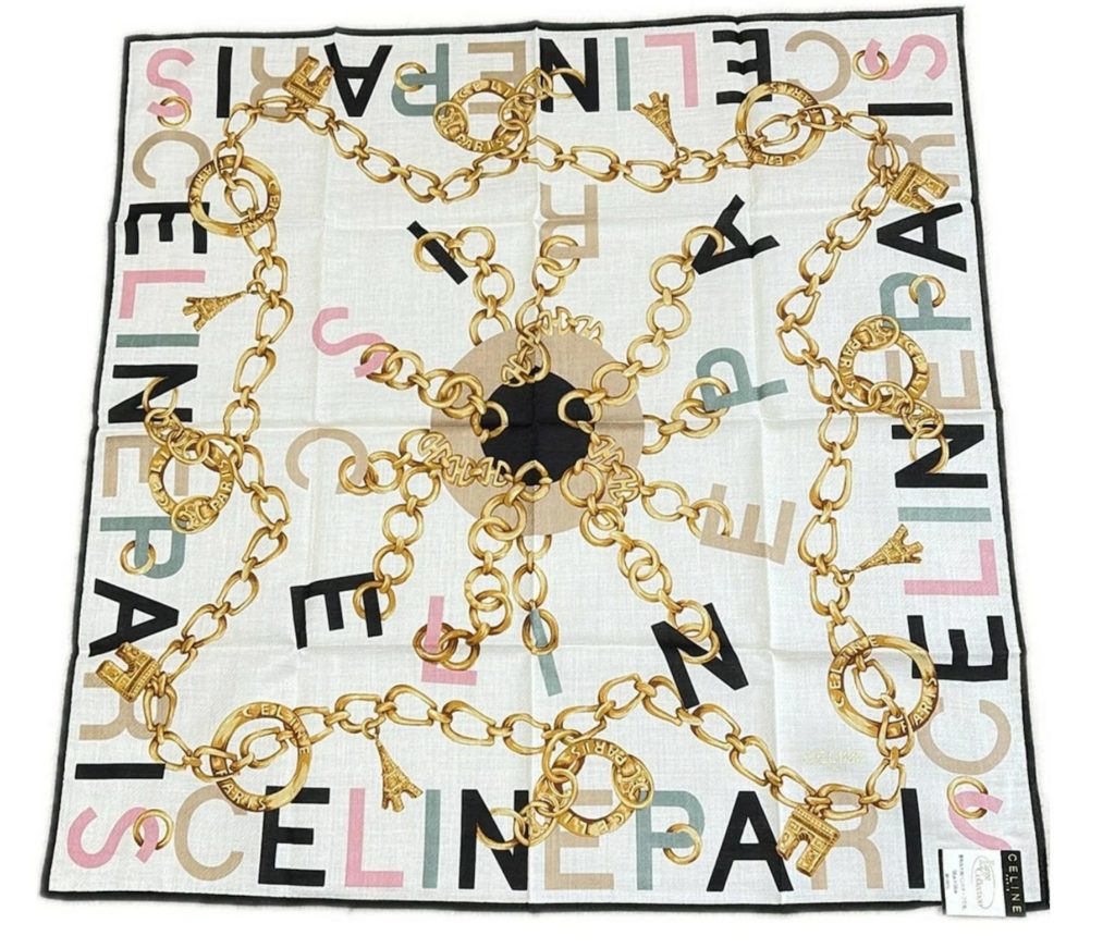 CELINE(セリーヌ) ハンカチ アイボリー×ライトブラウン×マルチ