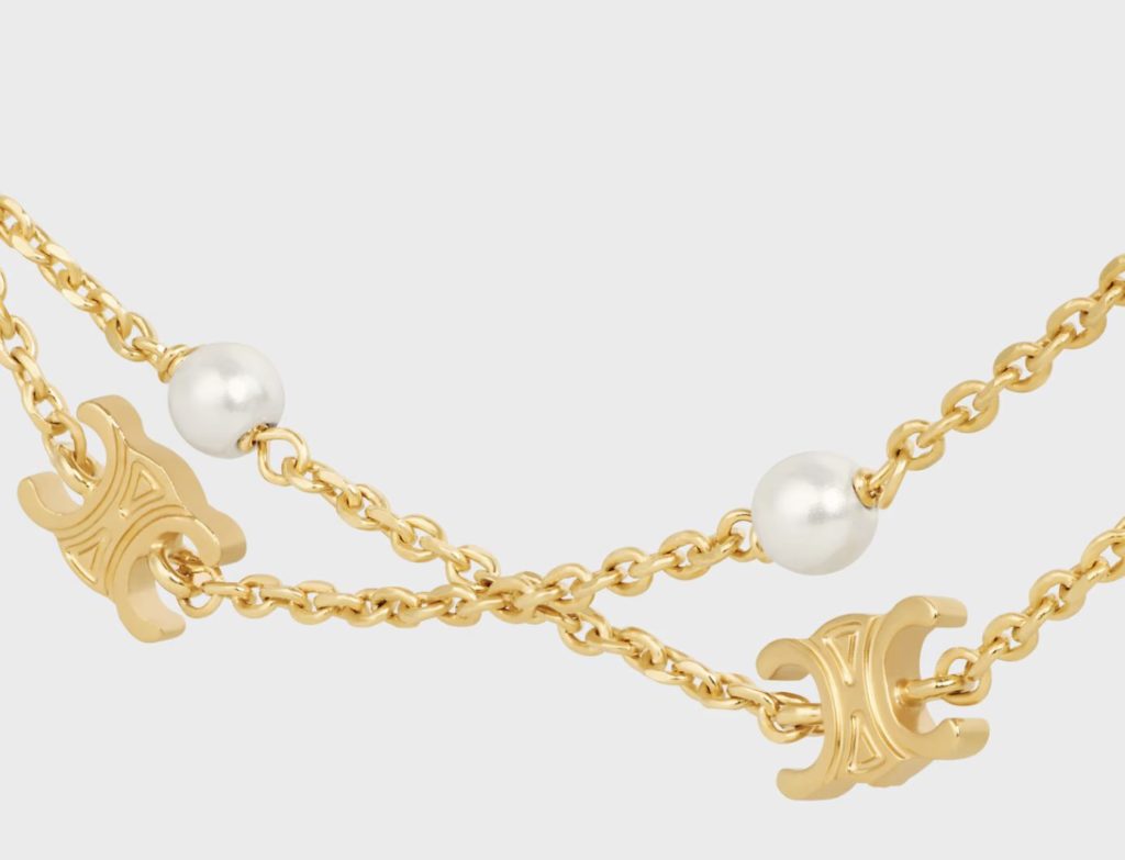 トリオンフ パール ダブルネックレス / ゴールドフィニッシュ ブラス＆レジンパール¥ 104,500